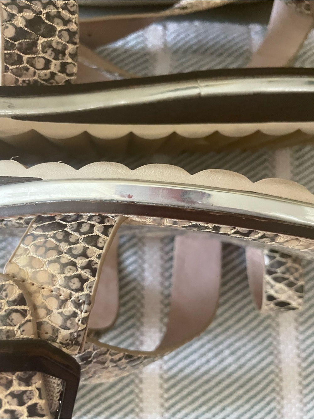EUC-Louise et Cie Snakeskin-Pattern Sandal - Taupe and Brown - Picture 7 of 14